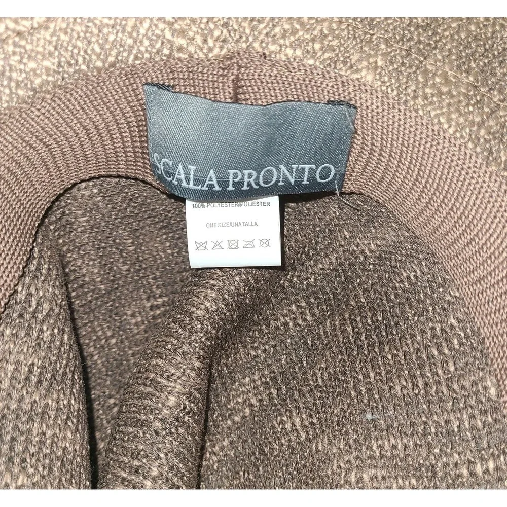 Scala Pronto Wide Brim Hat Tan Beaded Band One Size Boho Western EUC